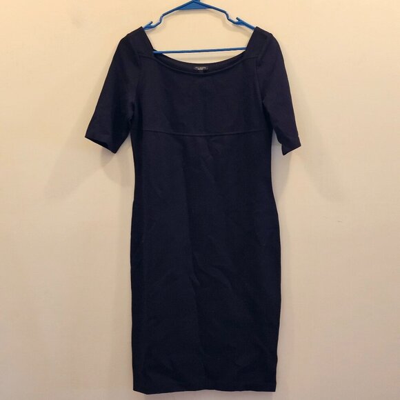 NWT  Women's Talbots Black Ponte Knit Sheath Dress Size 8 - Picture 1 of 6